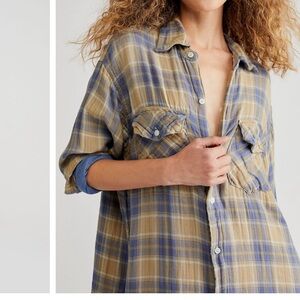 Free People CP Shades plaid maxi top/dress size L